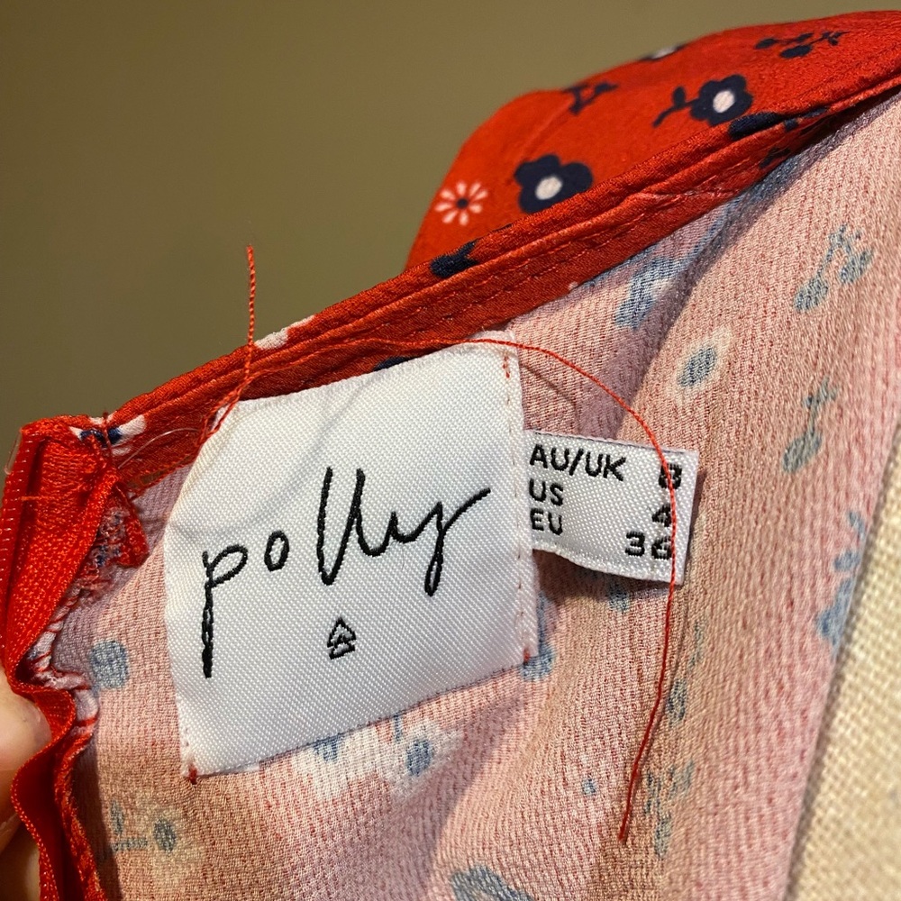Princess Polly Red Floral Tie Mini V-Neck Dress - Picture 10 of 14